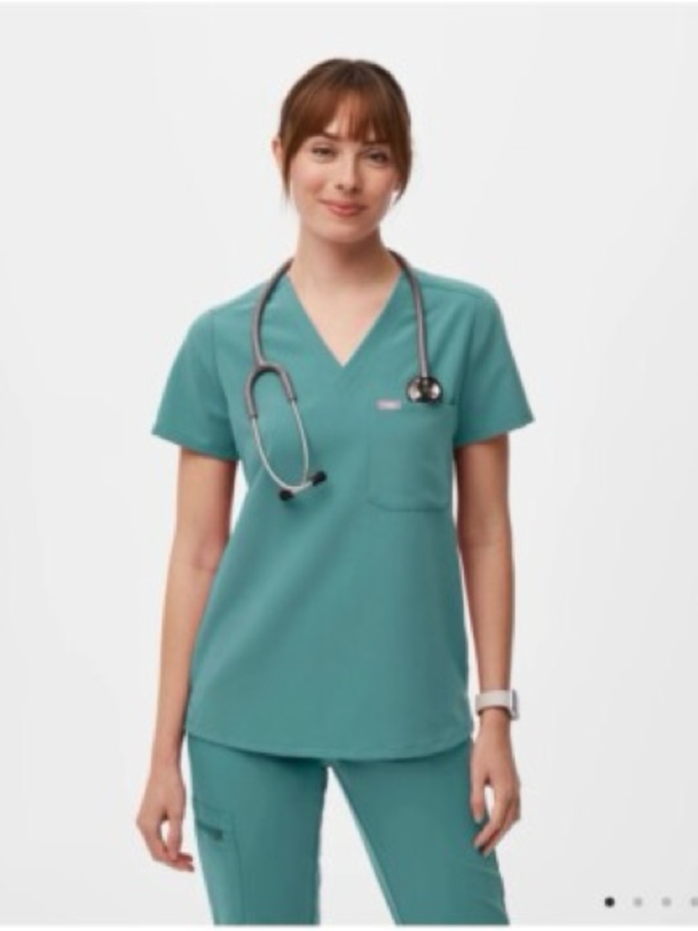Figs Women's Hydrogreen Catarina Scrub Top Size XL Nurse Dr Medical